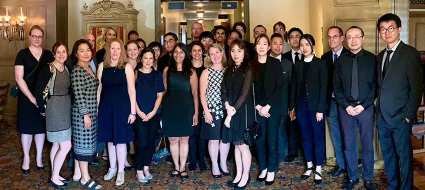 Professor Van Duyne's alumni and current students at his memorial service. 