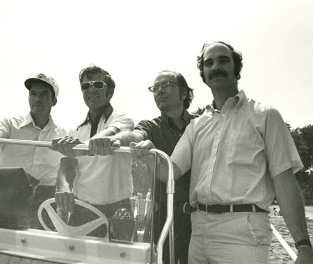 Louis Alread, Donald Smith, Duward Shriver, and Mark Ratner on a boat.jpg