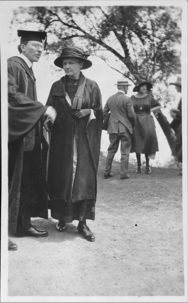 Marie Curie, Winford Lee Lewis and her daughters in the background, 1921 