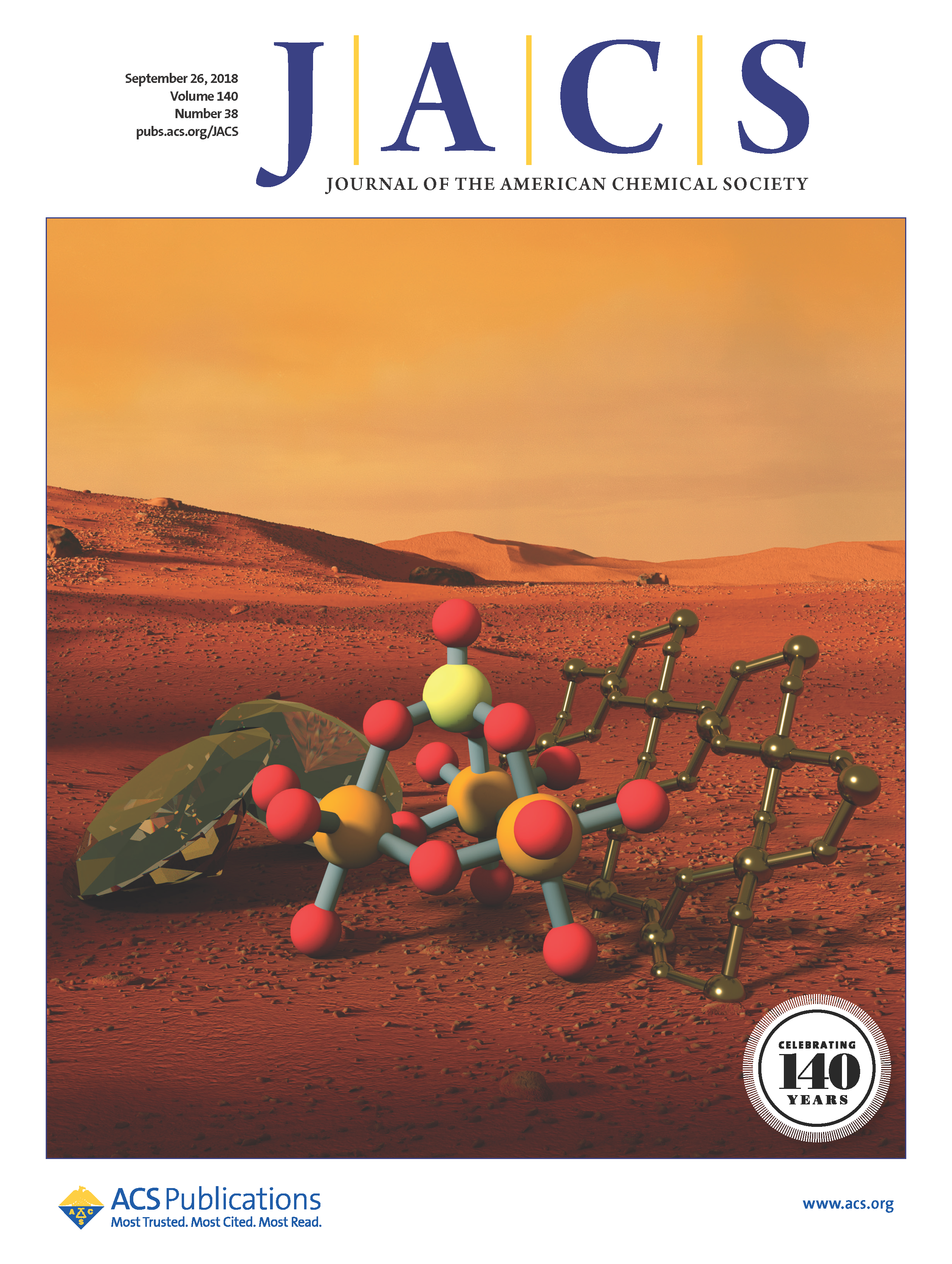Cover of JACS article featuring an image of Jarosite